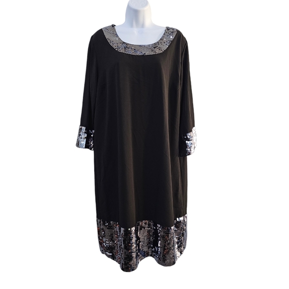 Ulla Popken Dresses & Skirts - Ulla Popken Sequin Midi Dress Plus Size 12/14 Black Womens